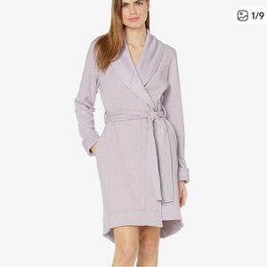 💜 UGG Women's Lavender Purple Fleece-Lined Robe Size Medium Like New!
